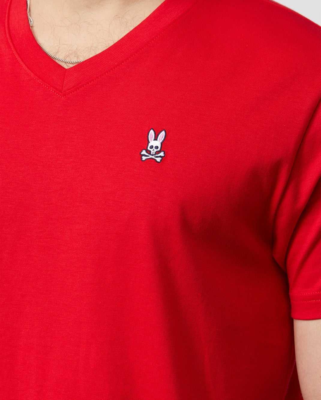 Tees Psycho Bunny Classic V Neck Tee Rouge Homme | EYI-71152768